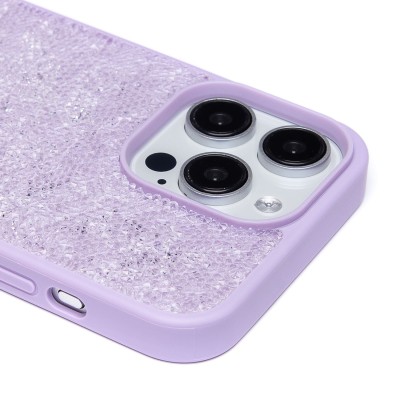 Чехол-накладка для Apple iPhone 15 Pro Max россыпь кристаллов (ледяной фиолетовый) - PC071 POSH SHINE