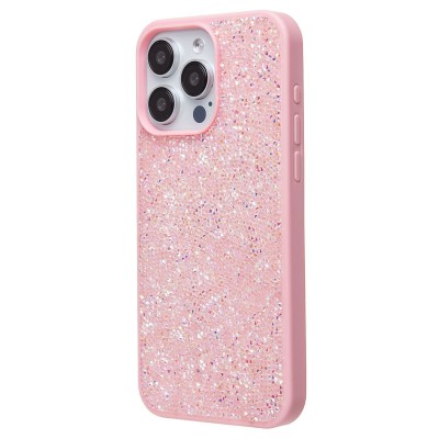 Чехол-накладка для Apple iPhone 15 Pro Max россыпь кристаллов (розовый) - PC071 POSH SHINE