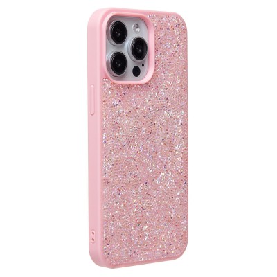 Чехол-накладка для Apple iPhone 15 Pro Max россыпь кристаллов (розовый) - PC071 POSH SHINE