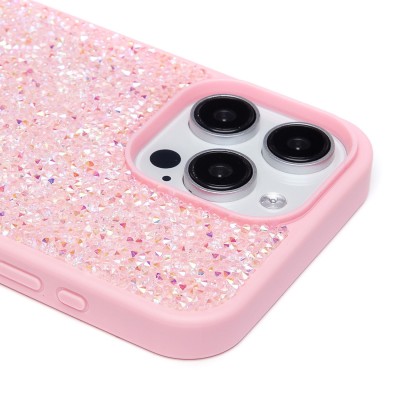 Чехол-накладка для Apple iPhone 15 Pro Max россыпь кристаллов (розовый) - PC071 POSH SHINE