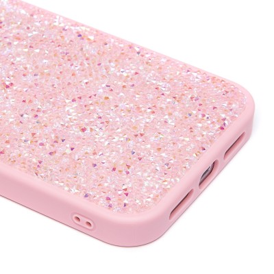 Чехол-накладка для Apple iPhone 15 Pro Max россыпь кристаллов (розовый) - PC071 POSH SHINE