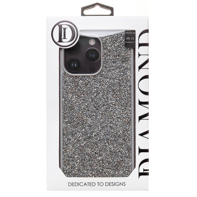 Чехол-накладка для Apple iPhone 15 Pro Max россыпь кристаллов (серебяный) - PC071 POSH SHINE