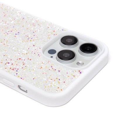 Чехол-накладка для Apple iPhone 15 Pro Max россыпь кристаллов (белый) - PC071 POSH SHINE