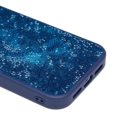 Чехол-накладка для Apple iPhone 15 Pro россыпь кристаллов (ледяной синий) - PC071 POSH SHINE