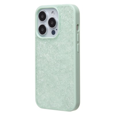 Чехол-накладка для Apple iPhone 15 Pro россыпь кристаллов (ледяной мятный) - PC071 POSH SHINE