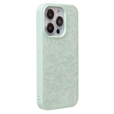 Чехол-накладка для Apple iPhone 15 Pro россыпь кристаллов (ледяной мятный) - PC071 POSH SHINE