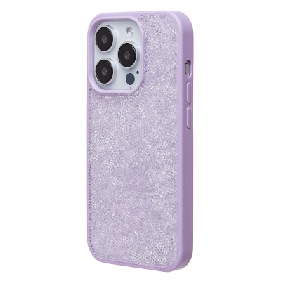 Чехол-накладка для Apple iPhone 15 Pro россыпь кристаллов (ледяной фиолетовый) - PC071 POSH SHINE