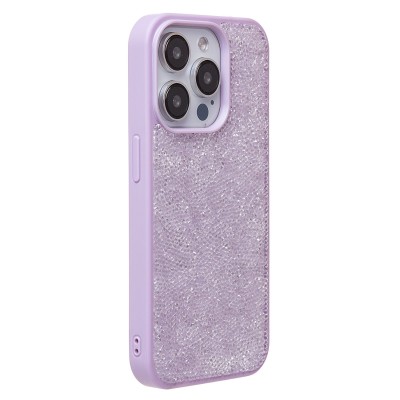 Чехол-накладка для Apple iPhone 15 Pro россыпь кристаллов (ледяной фиолетовый) - PC071 POSH SHINE