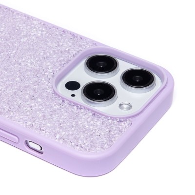 Чехол-накладка для Apple iPhone 15 Pro россыпь кристаллов (ледяной фиолетовый) - PC071 POSH SHINE