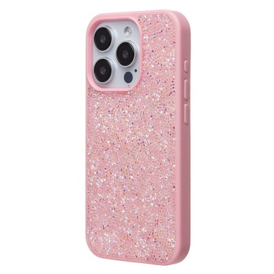Чехол-накладка для Apple iPhone 15 Pro россыпь кристаллов (розовый) - PC071 POSH SHINE