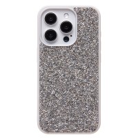 Чехол-накладка для Apple iPhone 15 Pro россыпь кристаллов (серебяный) - PC071 POSH SHINE