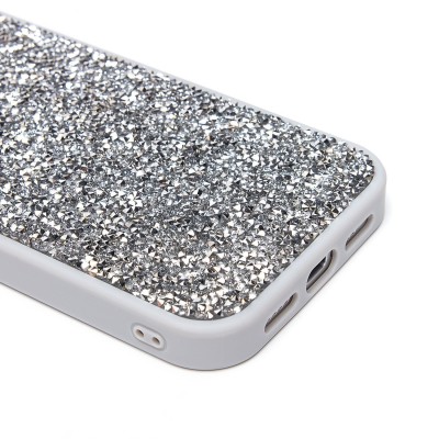 Чехол-накладка для Apple iPhone 15 Pro россыпь кристаллов (серебяный) - PC071 POSH SHINE