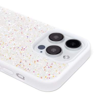 Чехол-накладка для Apple iPhone 15 Pro россыпь кристаллов (белый) - PC071 POSH SHINE