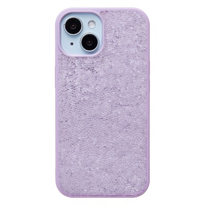 Чехол-накладка для Apple iPhone 15 россыпь кристаллов (ледяной фиолетовый) - PC071 POSH SHINE