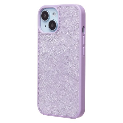 Чехол-накладка для Apple iPhone 15 россыпь кристаллов (ледяной фиолетовый) - PC071 POSH SHINE