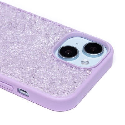 Чехол-накладка для Apple iPhone 15 россыпь кристаллов (ледяной фиолетовый) - PC071 POSH SHINE