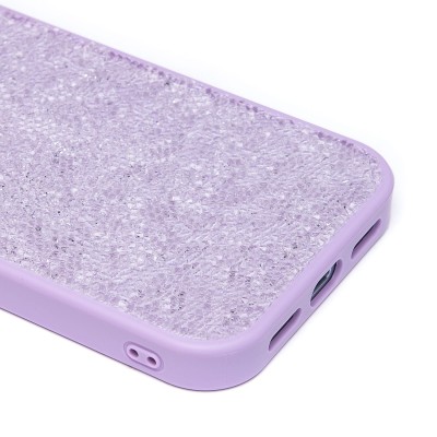 Чехол-накладка для Apple iPhone 15 россыпь кристаллов (ледяной фиолетовый) - PC071 POSH SHINE