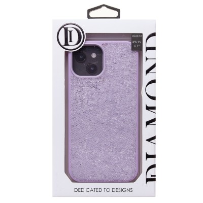 Чехол-накладка для Apple iPhone 15 россыпь кристаллов (ледяной фиолетовый) - PC071 POSH SHINE