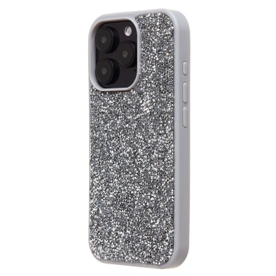 Чехол-накладка для Apple iPhone 16 Pro россыпь кристаллов (серебяный) - PC071 POSH SHINE