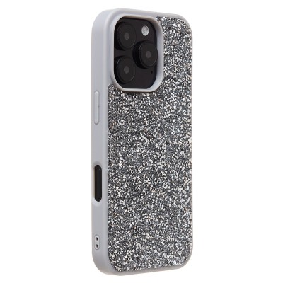 Чехол-накладка для Apple iPhone 16 Pro россыпь кристаллов (серебяный) - PC071 POSH SHINE