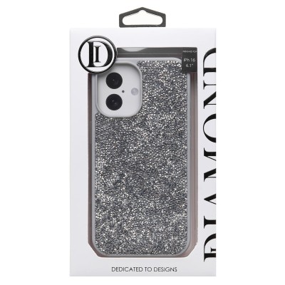 Чехол-накладка для Apple iPhone 16 россыпь кристаллов (серебяный) - PC071 POSH SHINE