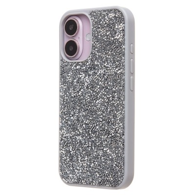 Чехол-накладка для Apple iPhone 16 россыпь кристаллов (серебяный) - PC071 POSH SHINE