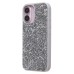 Чехол-накладка для Apple iPhone 16 россыпь кристаллов (серебяный) - PC071 POSH SHINE