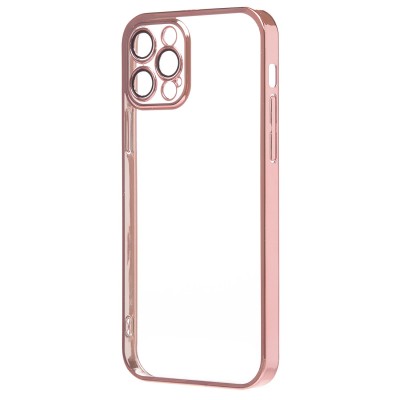 Чехол-накладка для Apple iPhone 12 Pro Max (розовое золото) - PC073 с закрытой камерой