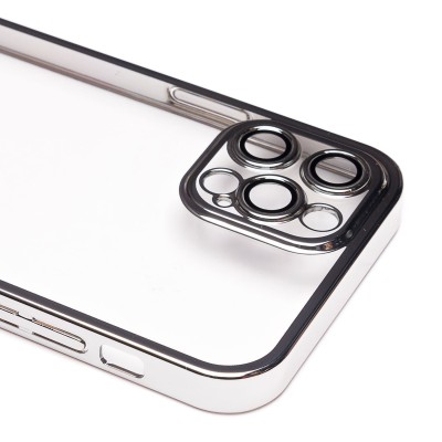Чехол-накладка для Apple iPhone 12 Pro Max (серебяный) - PC073 с закрытой камерой