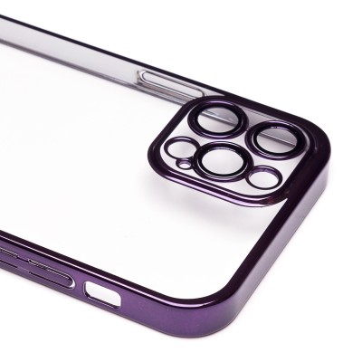 Чехол-накладка для Apple iPhone 12 Pro (фиолетовый) - PC073 с закрытой камерой