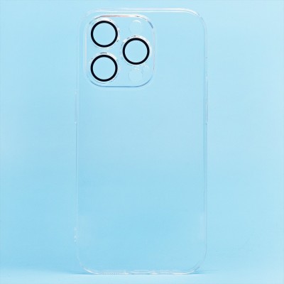 Чехол-накладка для Apple iPhone 14 Pro (прозрачный) - PC073 с закрытой камерой