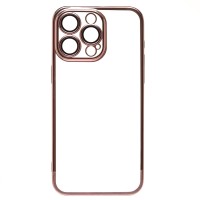 Чехол-накладка для Apple iPhone 15 Pro Max (розовое золото) - PC073 с закрытой камерой