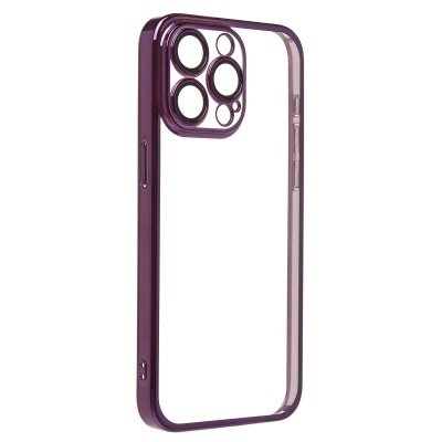 Чехол-накладка для Apple iPhone 15 Pro Max (фиолетовый) - PC073 с закрытой камерой