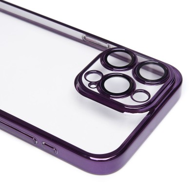 Чехол-накладка для Apple iPhone 15 Pro Max (фиолетовый) - PC073 с закрытой камерой
