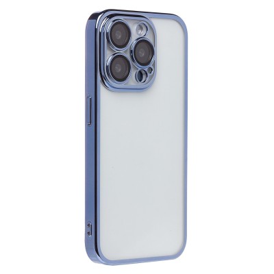 Чехол-накладка для Apple iPhone 15 Pro (синий) - PC073 с закрытой камерой