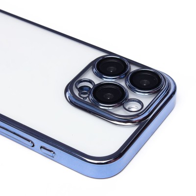 Чехол-накладка для Apple iPhone 15 Pro (синий) - PC073 с закрытой камерой