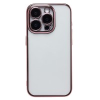 Чехол-накладка для Apple iPhone 15 Pro (розовое золото) - PC073 с закрытой камерой
