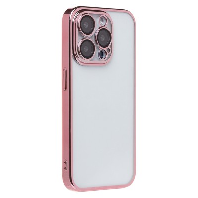 Чехол-накладка для Apple iPhone 15 Pro (розовое золото) - PC073 с закрытой камерой