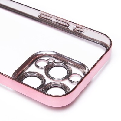 Чехол-накладка для Apple iPhone 15 Pro (розовое золото) - PC073 с закрытой камерой
