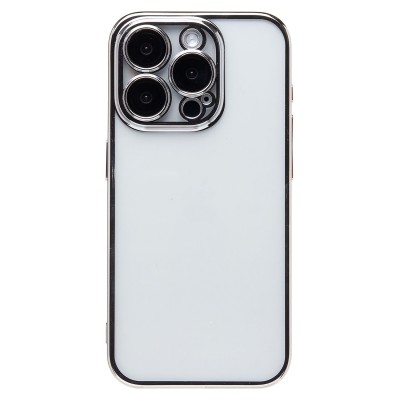 Чехол-накладка для Apple iPhone 15 Pro (серебяный) - PC073 с закрытой камерой