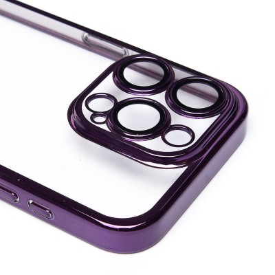 Чехол-накладка для Apple iPhone 15 Pro (фиолетовый) - PC073 с закрытой камерой