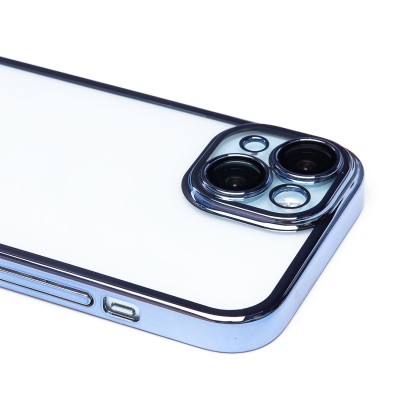 Чехол-накладка для Apple iPhone 15 (синий) - PC073 с закрытой камерой