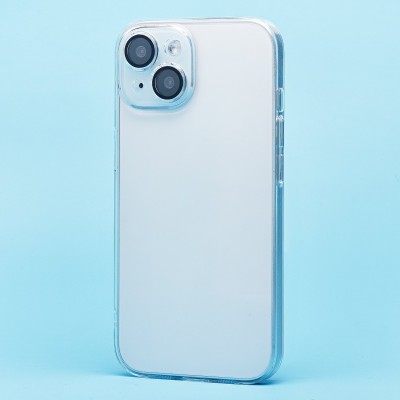 Чехол-накладка для Apple iPhone 15 (прозрачный) - PC073 с закрытой камерой