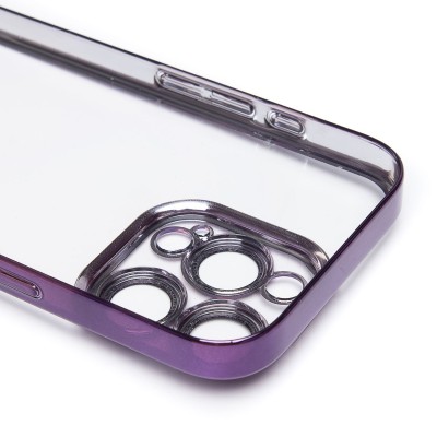 Чехол-накладка для Apple iPhone 16 Pro (фиолетовый) - PC073 с закрытой камерой