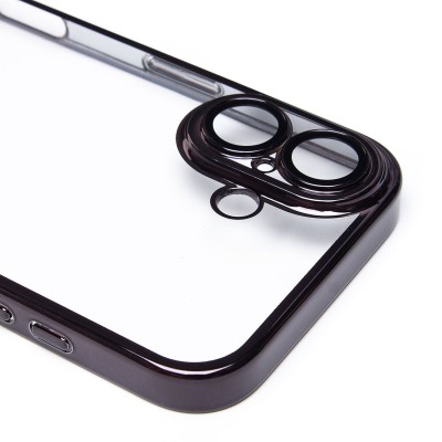 Чехол-накладка для Apple iPhone 16 (черный) - PC073 с закрытой камерой