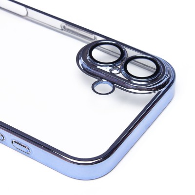 Чехол-накладка для Apple iPhone 16 (синий) - PC073 с закрытой камерой