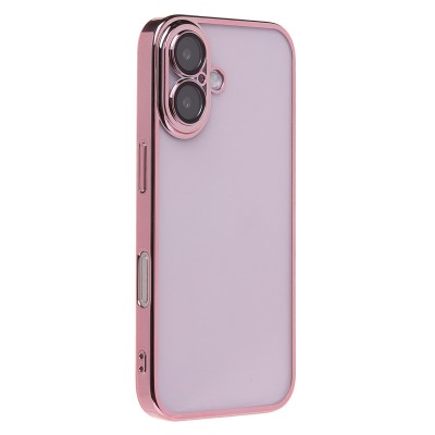 Чехол-накладка для Apple iPhone 16 (розовое золото) - PC073 с закрытой камерой