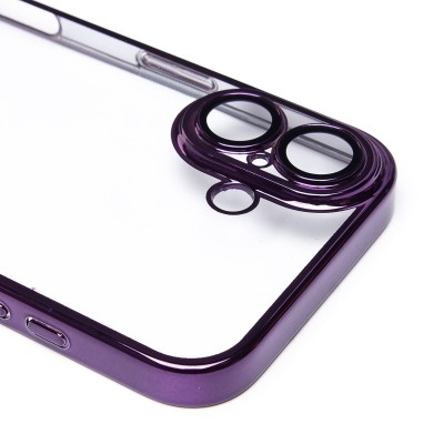 Чехол-накладка для Apple iPhone 16 (фиолетовый) - PC073 с закрытой камерой