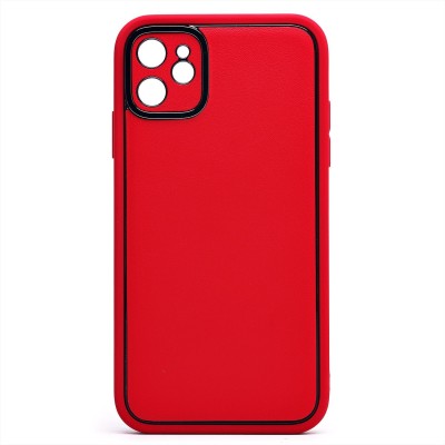 Чехол-накладка для Apple iPhone 11 (красный) - PC084 экокожа