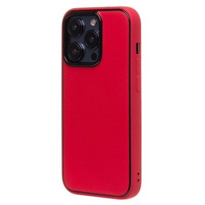 Чехол-накладка для Apple iPhone 14 Pro (красный) - PC084 экокожа